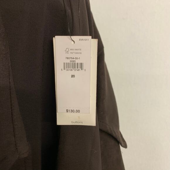 NWT Banana Republic Vegan Faux Suede Wrap Dress Long  Sleeve Midi Collared Brown - Picture 5 of 6